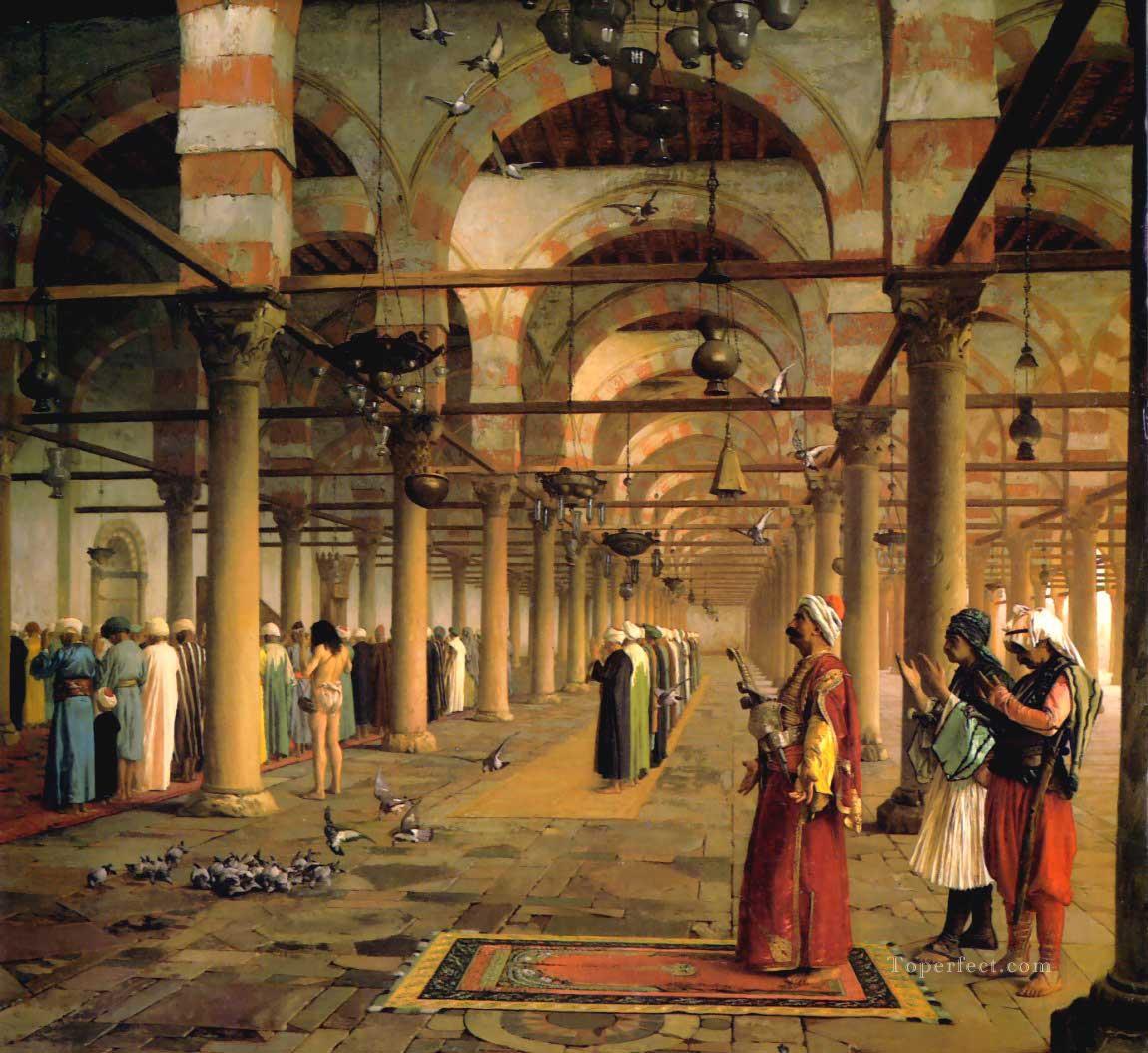 カイロのアムル・モスクでの公開礼拝 アラブのジャン・レオン・ジェローム油絵